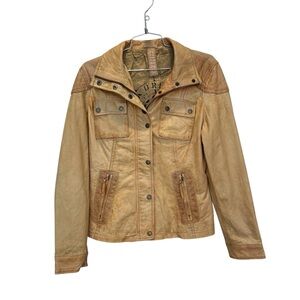 Mauritius camel brown tan genuine leather jacket